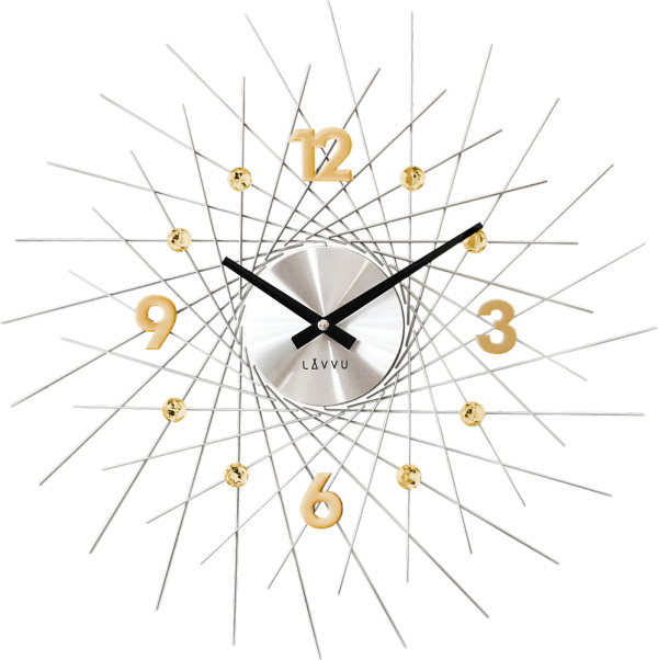 LAVVU Stříbrné hodiny se zlatými detaily CRYSTAL Lines