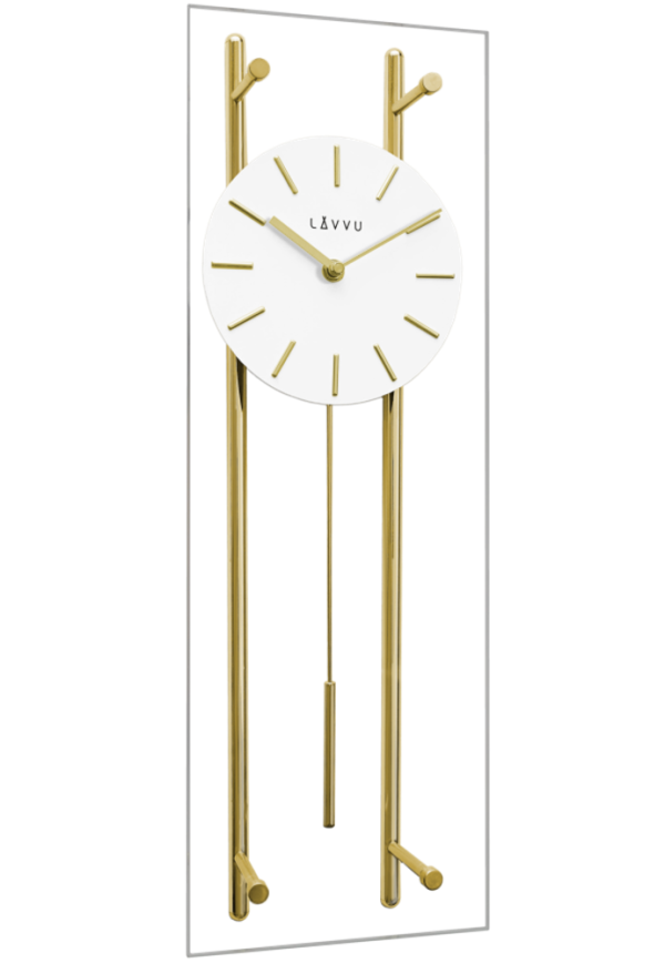 LAVVU Zlaté skleněné kyvadlové hodiny PENDULUM