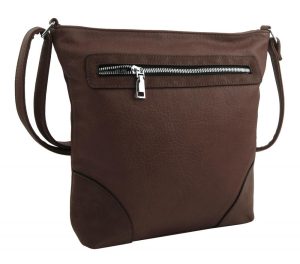 Stredne veľká kávovo hnedá crossbody dámska kabelka NH8123