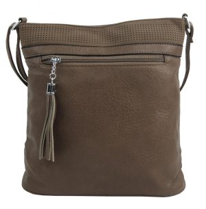 Stredne veľká prírodne hnedá crossbody dámska kabelka NH8147