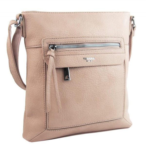 Crossbody dámska kabelka pastelová ružová 5593-TS
