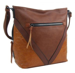 Hnedá stredne veľká crossbody dámska kabelka XH5047