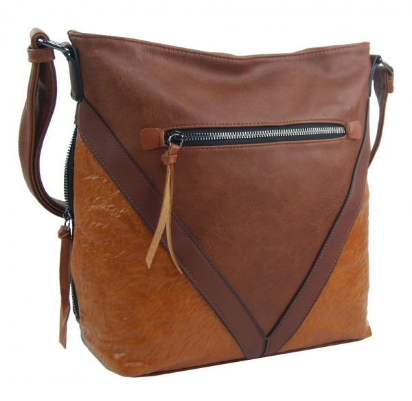 Hnedá stredne veľká crossbody dámska kabelka XH5047