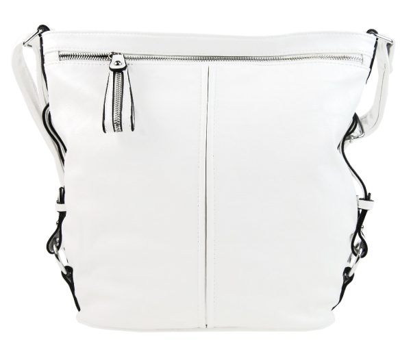Moderná veľká crossbody kabelka 74-MH biela