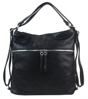 Veľká dámska kabelka cez rameno / ruksak čierna