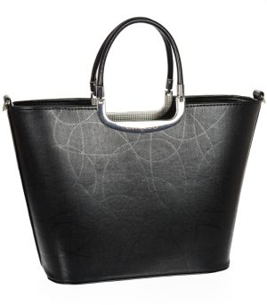 Luxusná kabelka čierna S7 vlnka GROSSO
