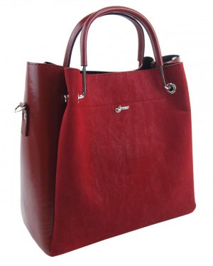 Elegantná dámska kabelka S728 červeno-bordová GROSSO