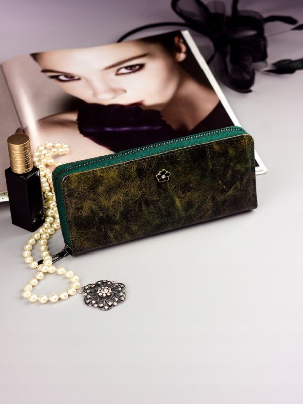 Cavaldi zelená dámska peňaženka koža / PU v darčekovej krabičke