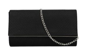 Čierna dámska listová kabelka na retiazke HL3246