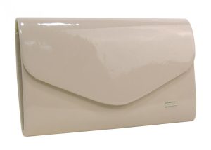 Béžová lakovaná spoločenská listová kabelka SP102 GROSSO