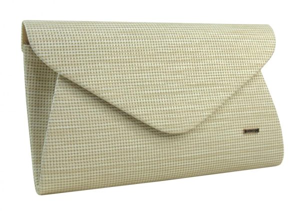 Luxusná béžová listová kabelka so zlatým nádychom SP126 GROSSO