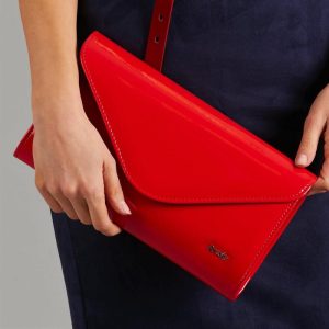 Červená lakovaná dámska listová kabelka W25 ROVICKY