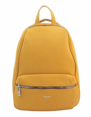 TESSRA MILANO Elegantný žltý dámsky ruksak / kabelka 4944-TS