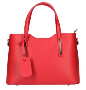 Kožená červená dámska kabelka do ruky Maila