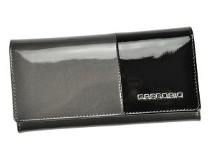 Gregorio Kožená šedo-čierna dámska peňaženka v darčekovej krabičke