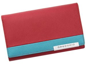 Gregorio Kožená červeno-modrá dámska peňaženka v darčekovej krabičke