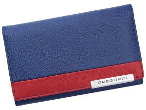Gregorio Kožená modro-červená dámska peňaženka v darčekovej krabičke
