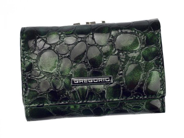 Gregorio zelená malá dámska kožená peňaženka v darčekovej krabičke
