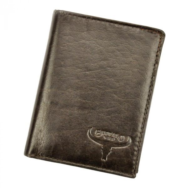 Kožená pánska peňaženka tmavo hnedá RFID v krabičke BUFFALO WILD