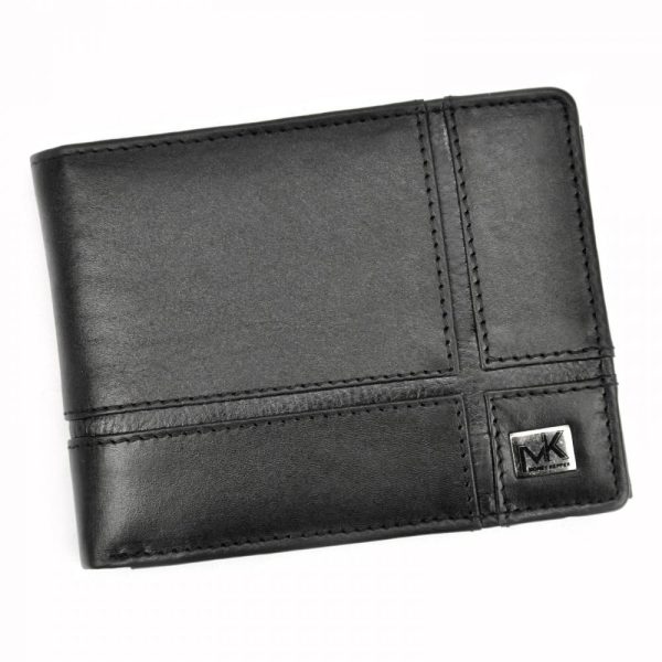 Money Kepper kožená čierna pánska RFID peňaženka v darčekovej krabičke