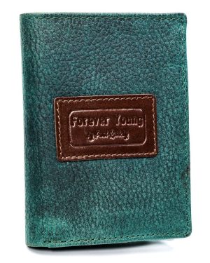Kožená zelená pánska peňaženka RFID v krabičke Forever Young