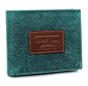 Kožená zelená pánska peňaženka v krabičke RFID Forever Young