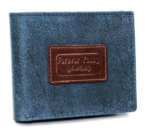 Kožená modrá pánska peňaženka v krabičke RFID Forever Young