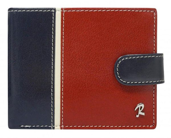 ROVICKY Modro-červená kožená pánska peňaženka RFID v krabičke