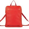 Kožený dámsky módny batôžtek s čelným vreckom Patrizia Piu červený