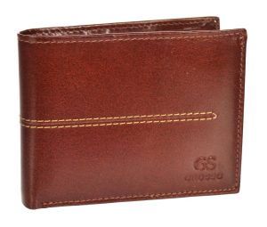 Koňakovo hnedá pánska kožená peňaženka RFID v krabičke GROSSO