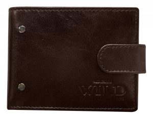 Kožená hnedá menšia pánska peňaženka RFID v krabičke ALWAYS WILD