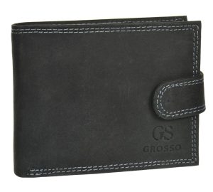 Pánska peňaženka z brúsenej kože RFID so zápinkou v krabičke GROSSO