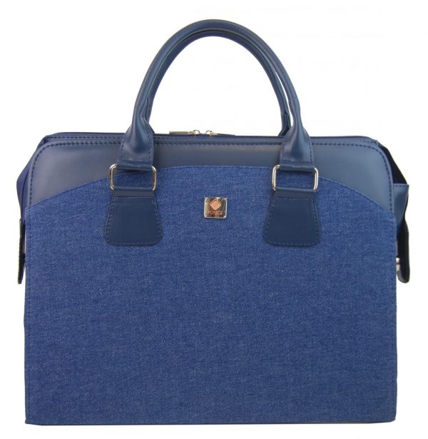 PUNCE LC-01 džínsová modrá dámska kabelka pre notebook do 15.6 palca