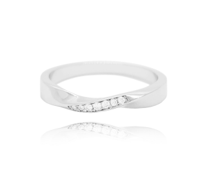 MINET Strieborný prsteň s bielymi zirkónmi veľkosť 57
