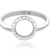 MINET Stříbrný prsten KROUŽEK s bílými zirkony vel. 57