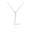 MINET Strieborný náhrdelník PEARLS písmeno "L" s perlami