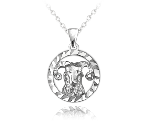 MINET Strieborný náhrdelník Zodiak - Baran