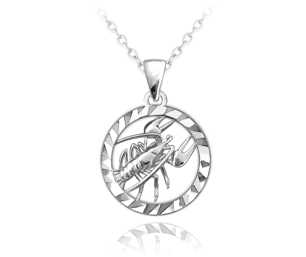 MINET Strieborný náhrdelník Zodiak - Rak