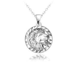 MINET Strieborný náhrdelník Zodiak - Lev