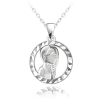 MINET Strieborný náhrdelník Zodiak - Panna
