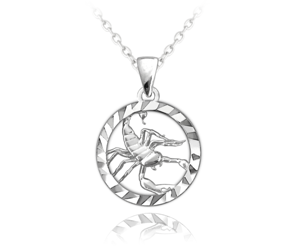 MINET Strieborný náhrdelník Zodiak - Škorpión