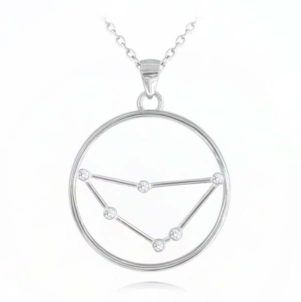 MINET Strieborný náhrdelník so znamením zverokruhu STARS - Kozorožec - český krištáľ