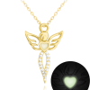 MINET Žiarivý pozlátený strieborný náhrdelník ANGEL