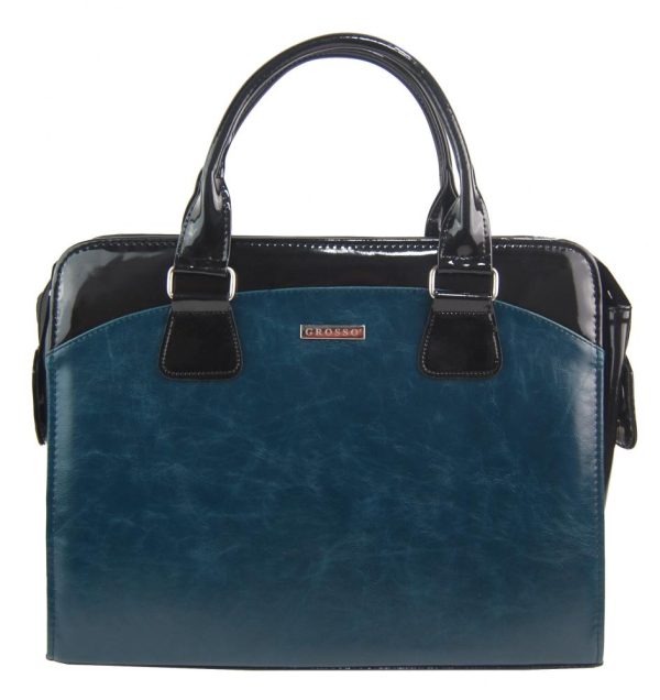 Dámska elegantná taška na notebook modrá petrolejová ST01 15.6" GROSSO