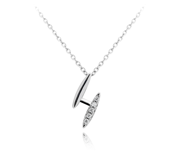 MINET Elegantný strieborný náhrdelník s bielymi zirkónmi