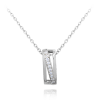 MINET Luxusný strieborný náhrdelník s bielymi zirkónmi