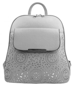 Svetlo šedý dámsky batôžtek / kabelka s čelným vreckom