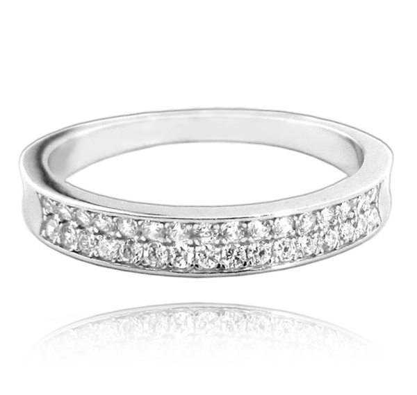 MINET Stříbrný prsten s bílými zirkony vel. 57