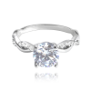 MINET Romantický strieborný prsteň s bielymi zirkónmi veľkosť 54