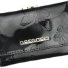 Gregorio čierna menšia dámska kožená peňaženka s motýľmi RFID v darčekovej krabičke